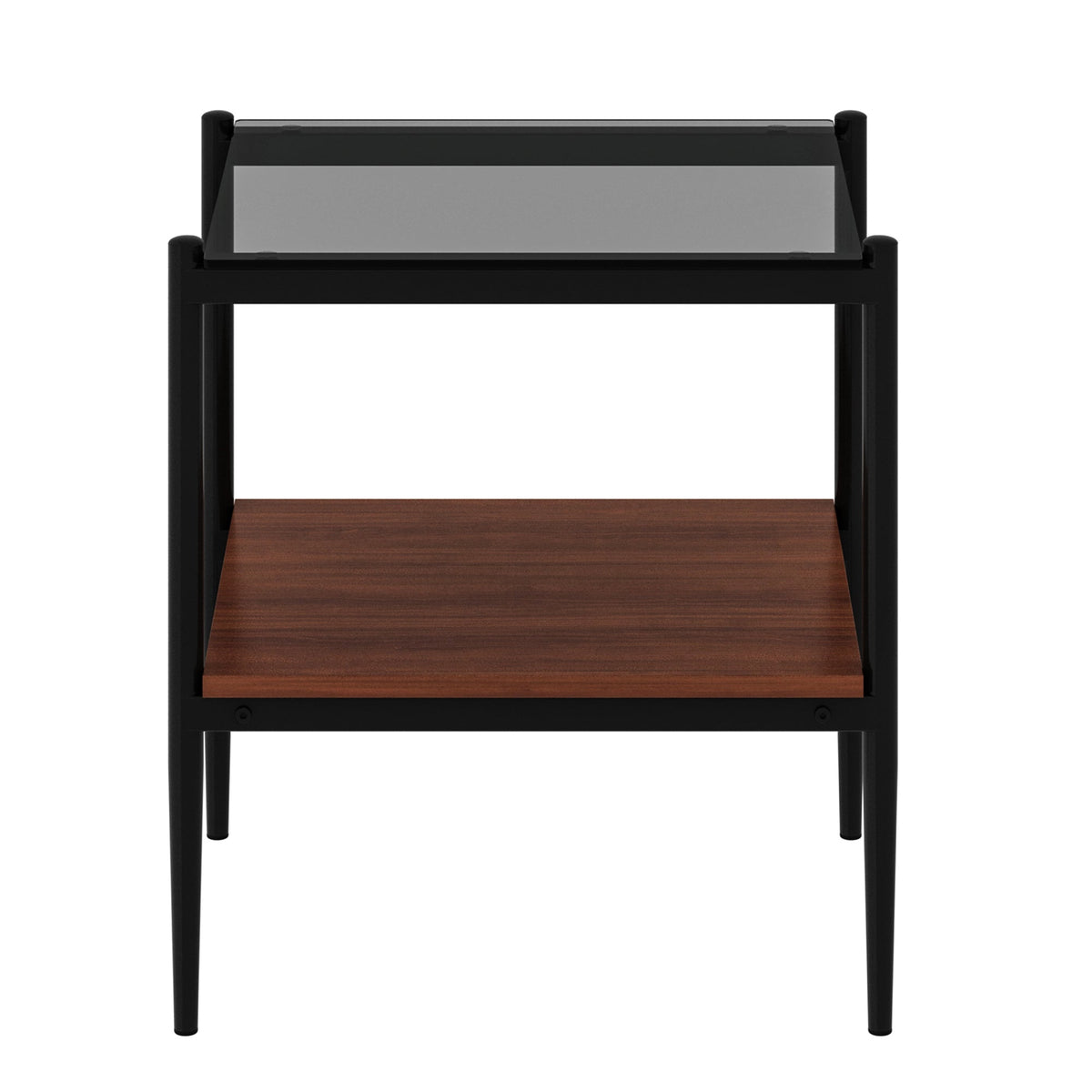 Rectangle End Tables with Gray Tempered Glass Tops, Set of 2 – view 9