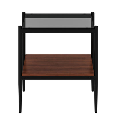 Rectangle End Tables with Gray Tempered Glass Tops, Set of 2 – view 9