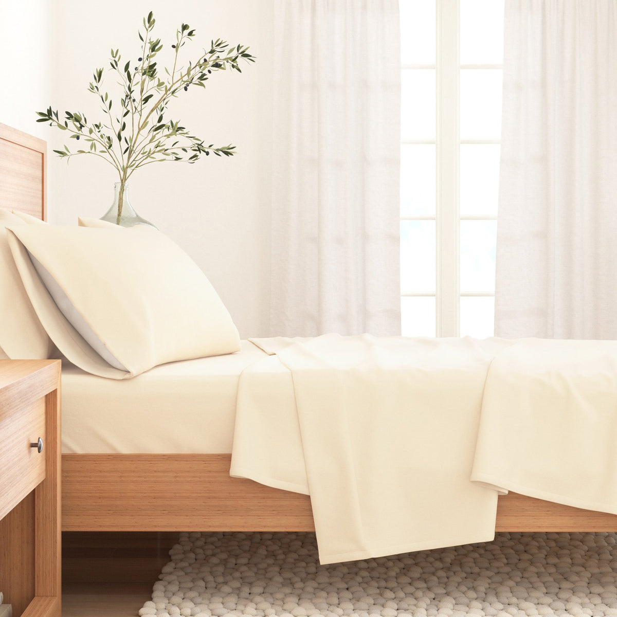 Solid Cotton Flannel Sheet Set – Nordic Collection – view 9