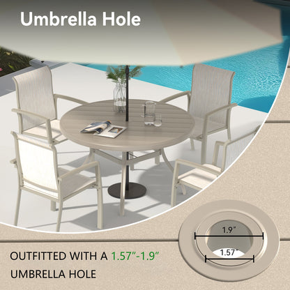 Sandstone 7-Piece Metal Patio Dining Set with Waterproof Seats – view 3