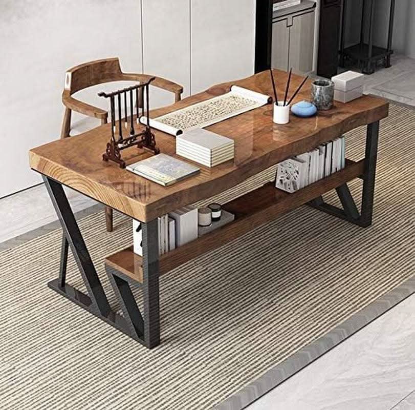 28-Inch Black Iron Industrial Table Legs, 800 lb Capacity – view 2