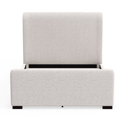 Adele Upholstered Platform Bed with Wingback Headboard, Stone Beige – view 8