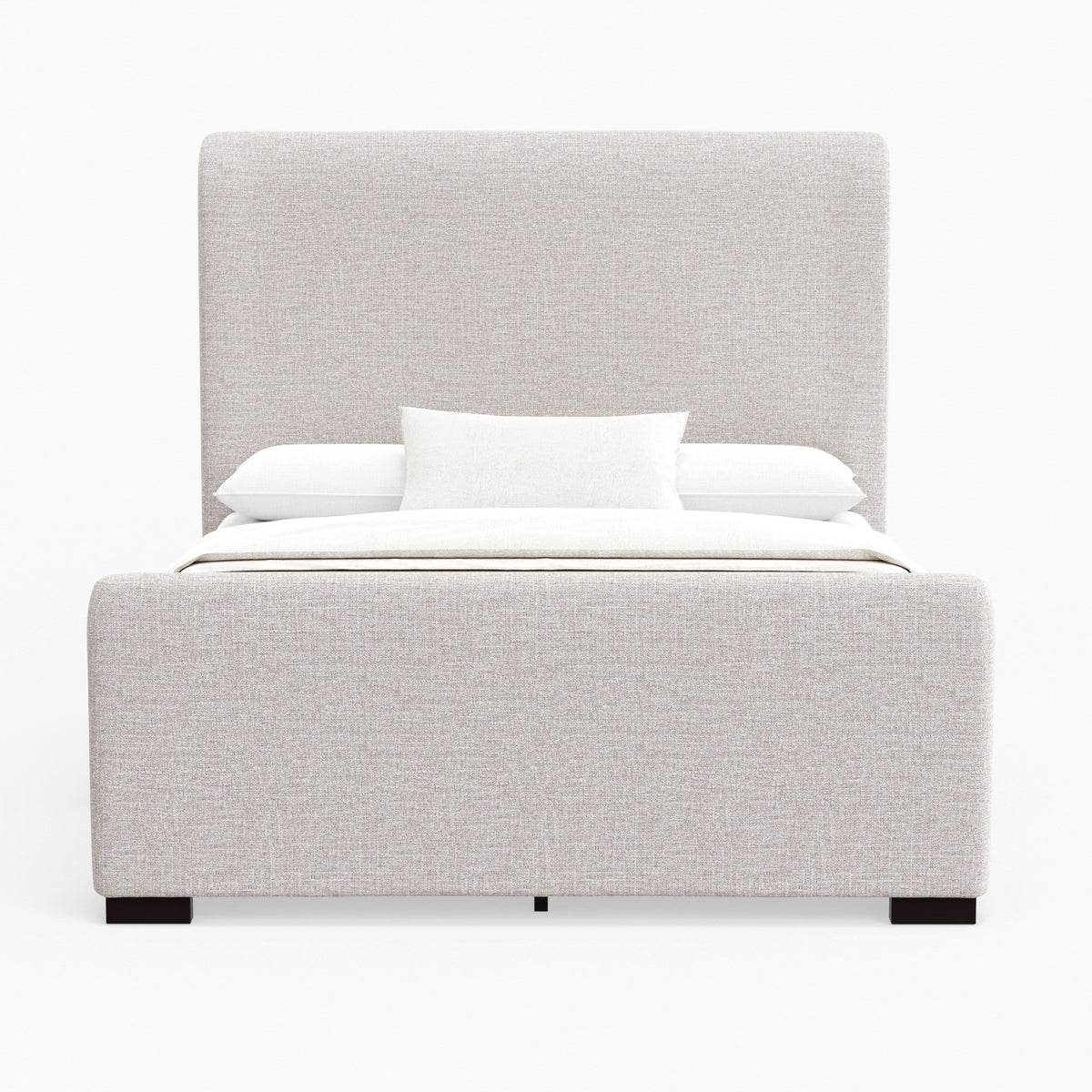 Adele Upholstered Platform Bed with Wingback Headboard, Stone Beige – view 3