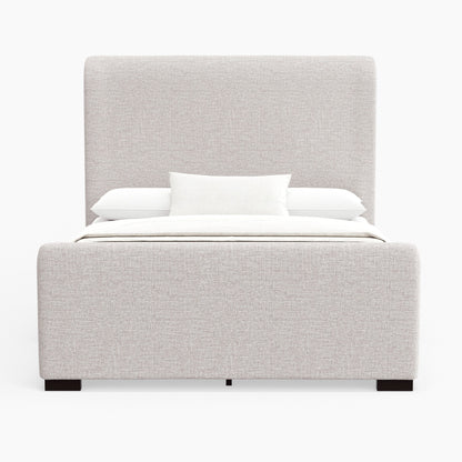Adele Upholstered Platform Bed with Wingback Headboard, Stone Beige – view 3