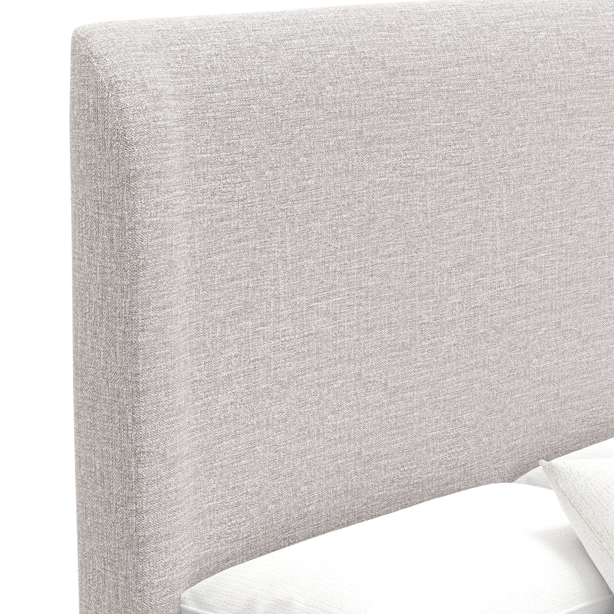 Adele Upholstered Platform Bed with Wingback Headboard, Stone Beige – view 5