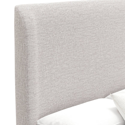 Adele Upholstered Platform Bed with Wingback Headboard, Stone Beige – view 5