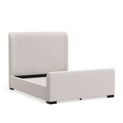 Adele Upholstered Platform Bed with Wingback Headboard, Stone Beige – view 7