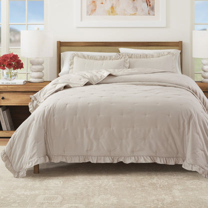 Dot Stitched Ruffled Edge Quilt Set – Dot-Ruffled Collection – view 7