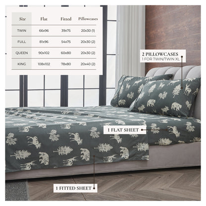 Lodge Print Microfiber Sheet Set – Mountain Ridge Collection – view 19