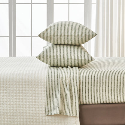 Brushed Microfiber Striped Sheet Set – Evette Collection – view 20