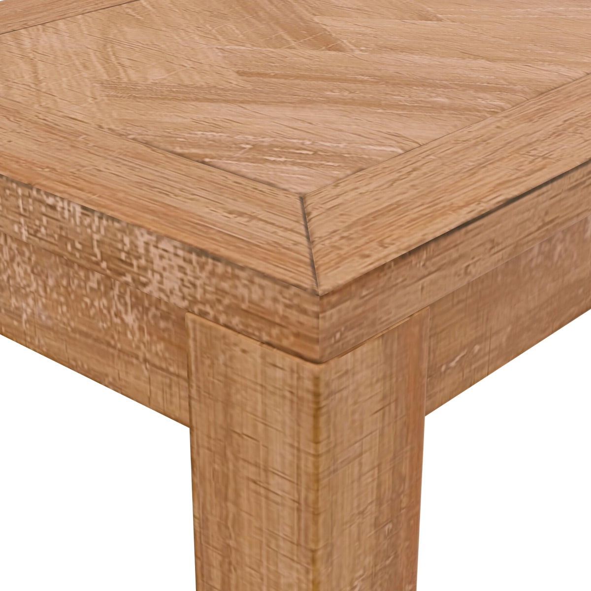 Aiden Rustic Dining Bench with Chevron Inlay, Natural Weathered – view 5