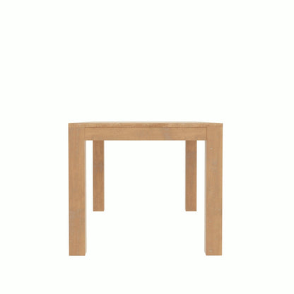 Aiden Solid Pine Dining Table with Chevron Inlay Top, Natural Weathered – view 5