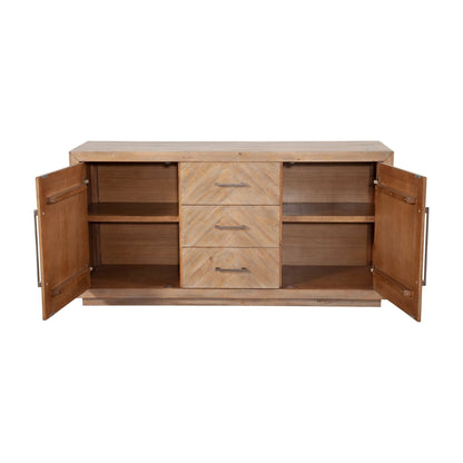 Aiden Pine Sideboard with Chevron Inlay, Natural Weathered – view 5