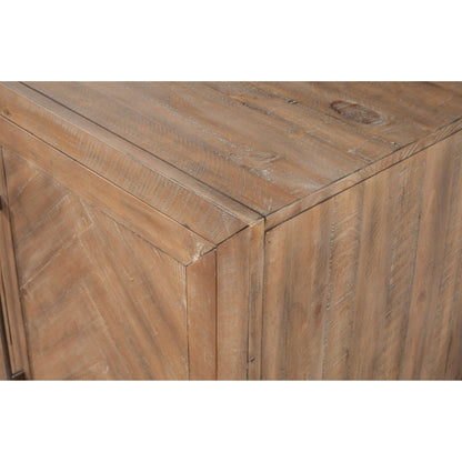 Aiden Pine Sideboard with Chevron Inlay, Natural Weathered – view 6