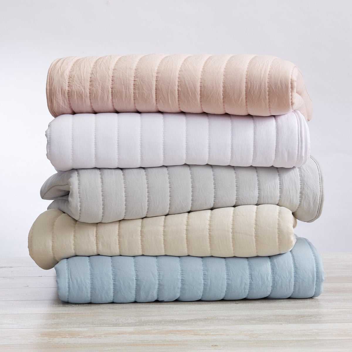 Solid Channel-Stitched Microfiber Quilt – Virginia Collection – view 20