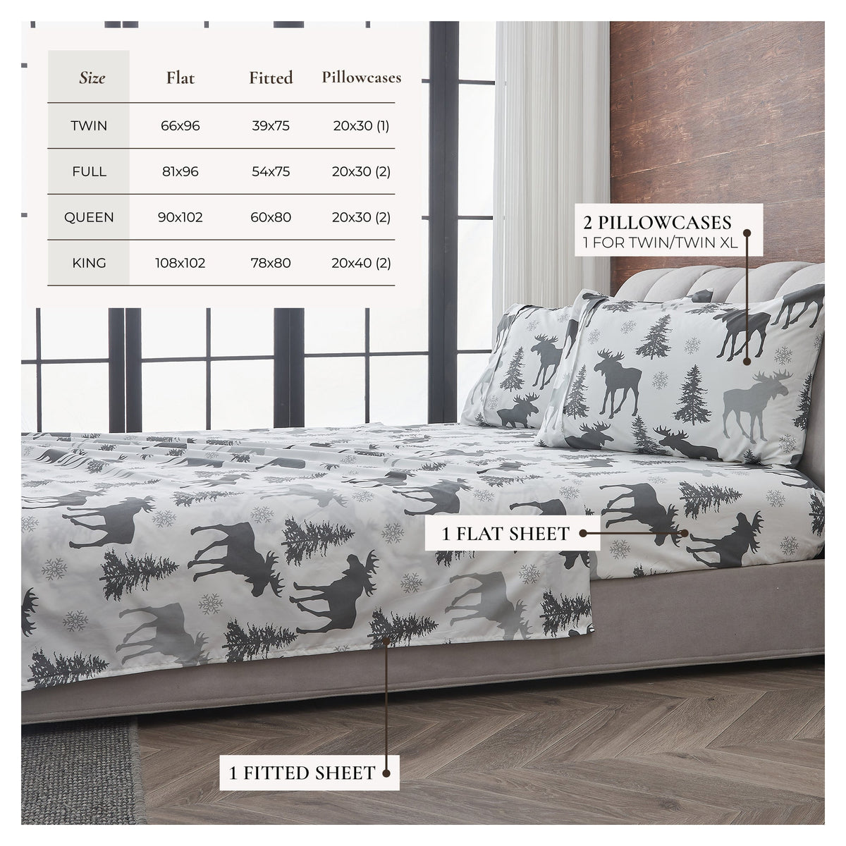 Lodge Print Microfiber Sheet Set – Mountain Ridge Collection – view 38