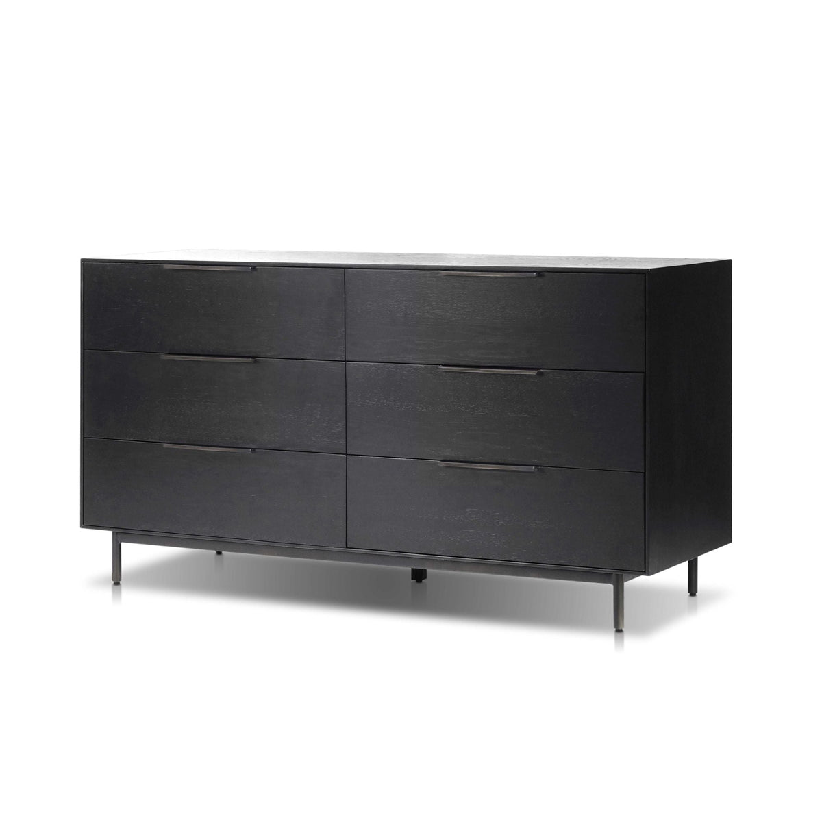 Akira 6-Drawer Dresser with Metal Legs, Black – view 3