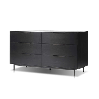 Akira 6-Drawer Dresser with Metal Legs, Black – view 3