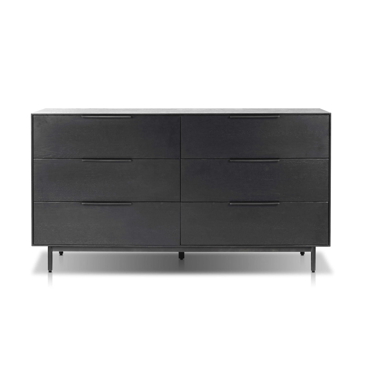 Akira 6-Drawer Dresser with Metal Legs, Black – view 2
