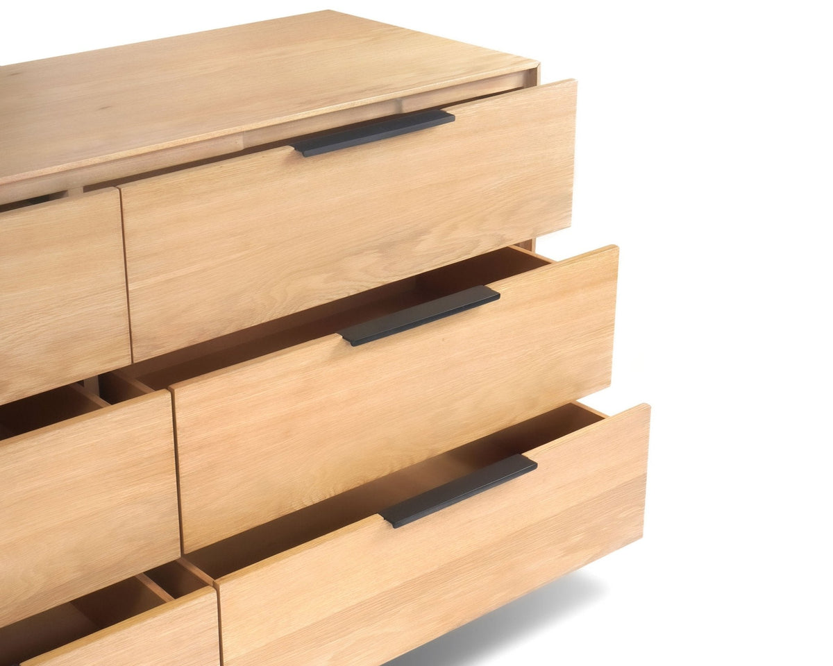 Akira 6-Drawer Dresser with Metal Legs, Light Oak – view 2
