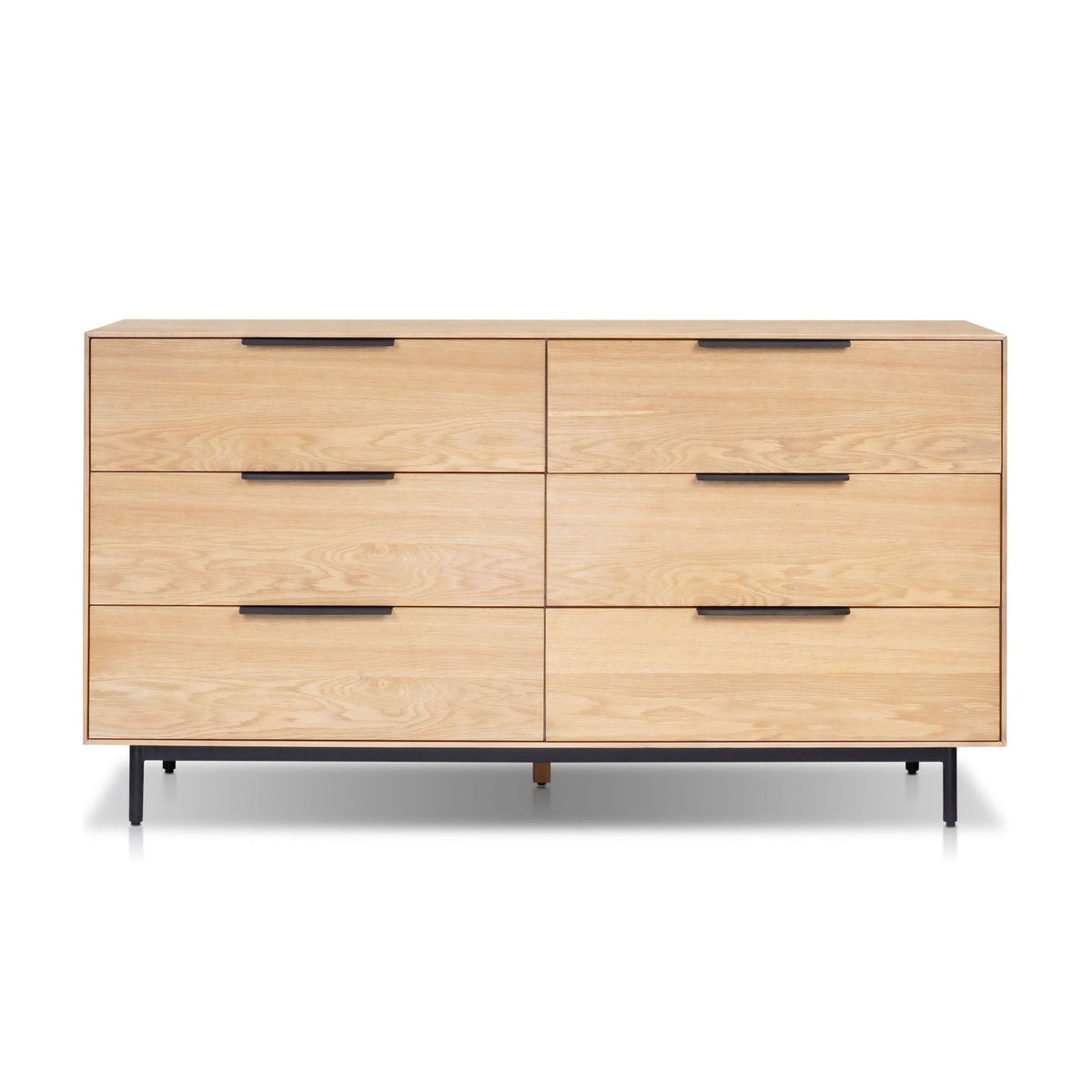 Akira 6-Drawer Dresser with Metal Legs, Light Oak – view 5