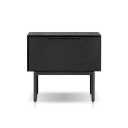 Akira Modern Nightstand in Black with Metal Legs and Dovetail Drawer – view 3