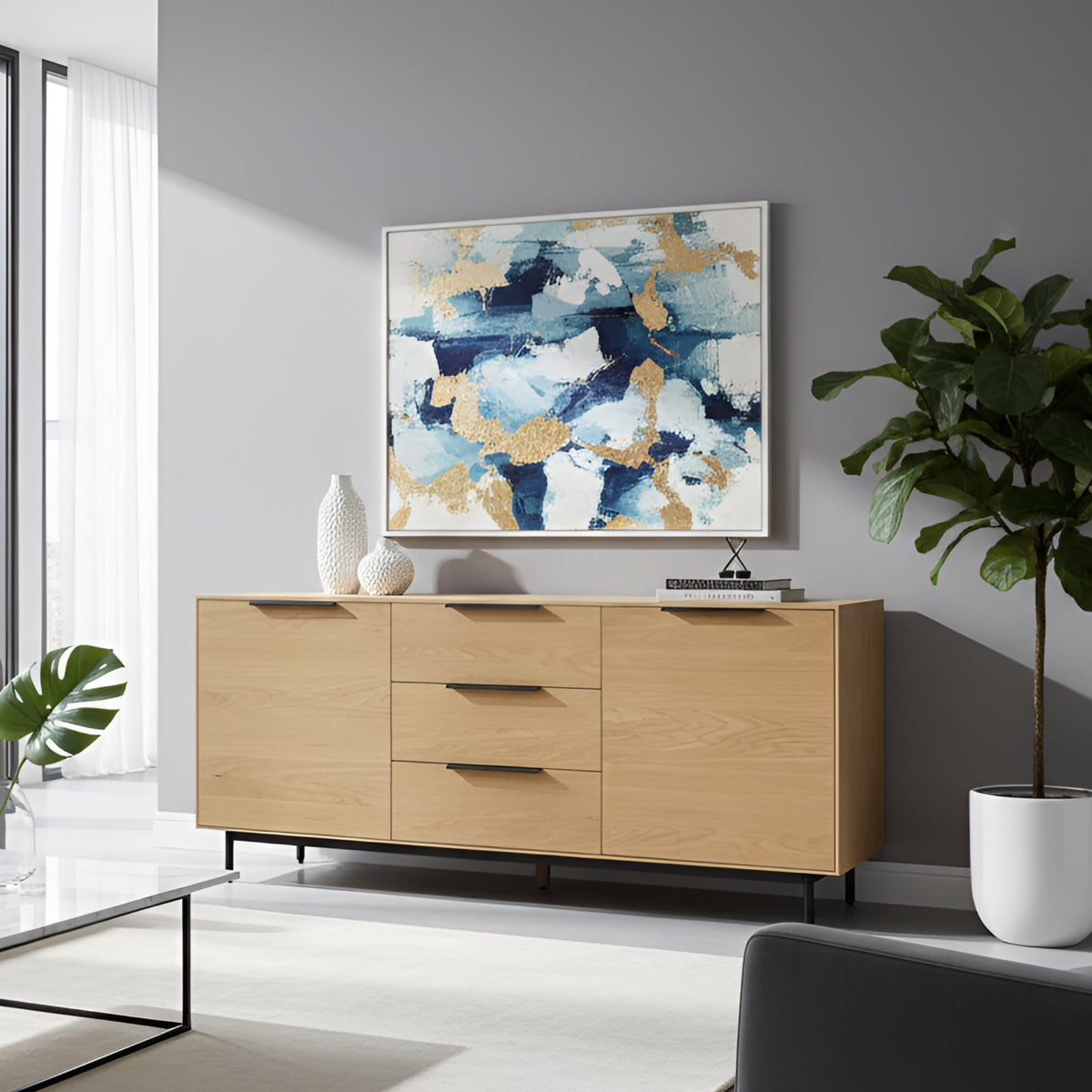 Light Oak Akira Sideboard with Versatile Storage