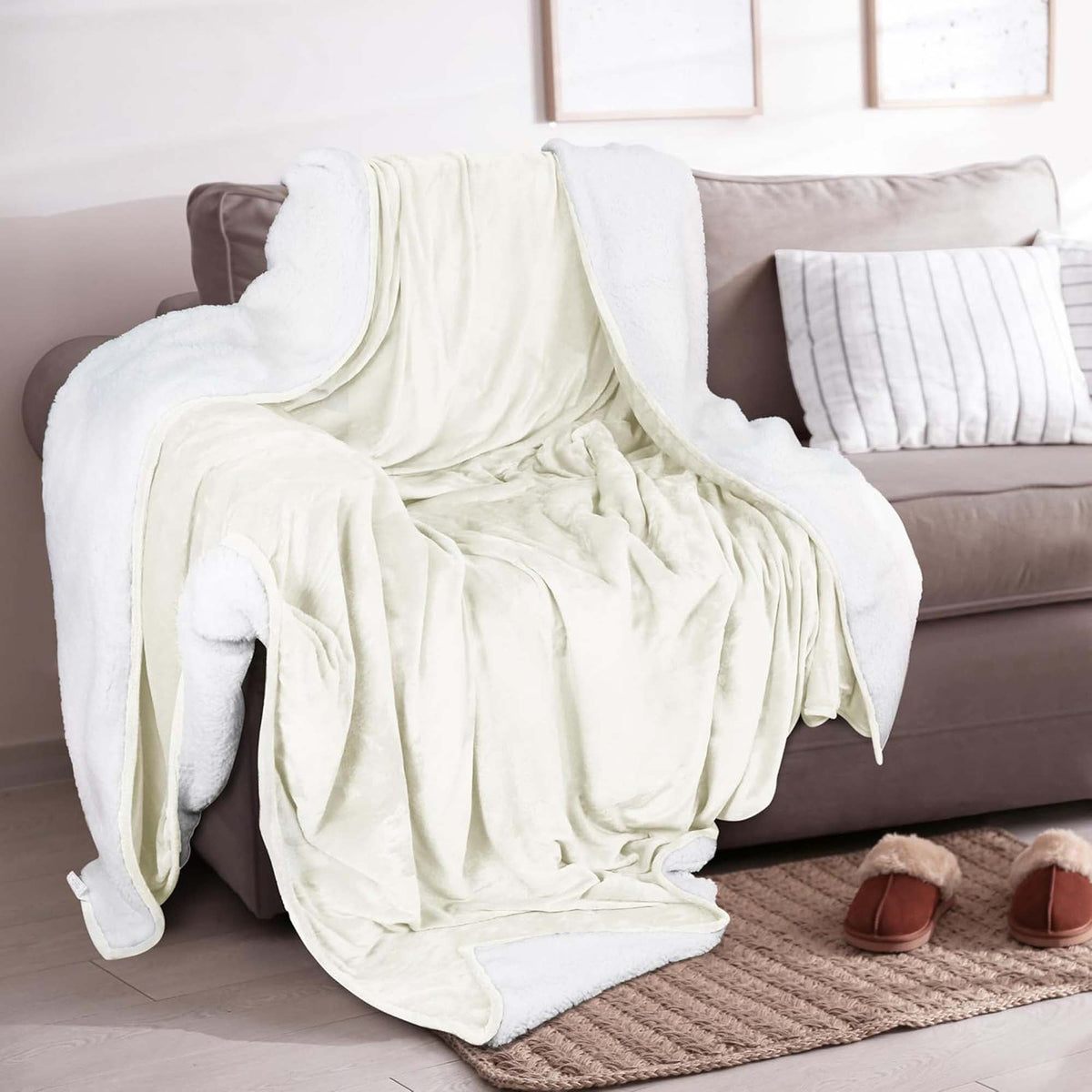 Sherpa Fleece Collection Velvet Plush Sherpa Bed Blanket, Reversible – view 7
