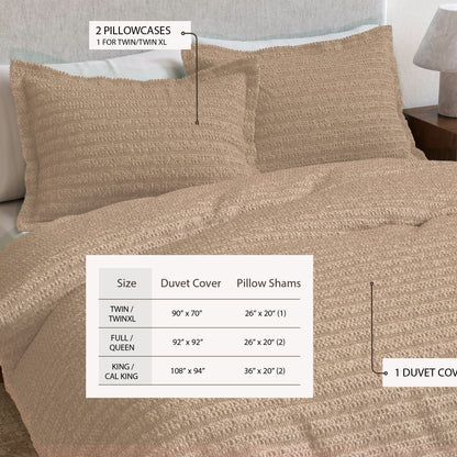 Cotton Honeycomb Waffle Weave Duvet Cover Set – Mattea Collection – view 15