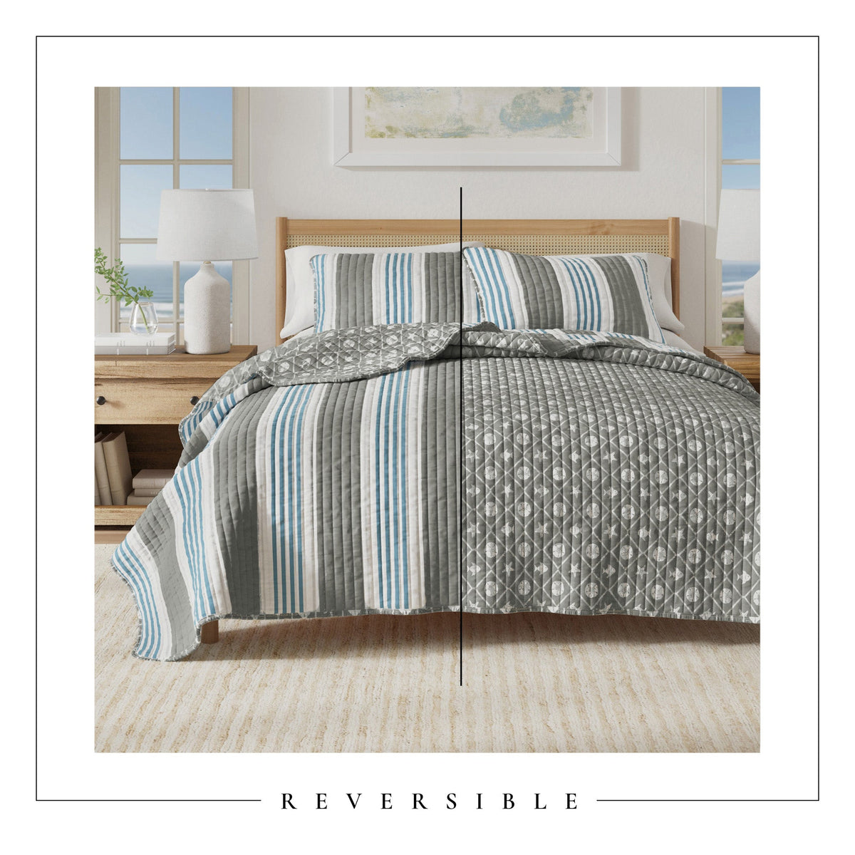 St. Croix Coastal Stripe Microfiber Quilt Set – view 4