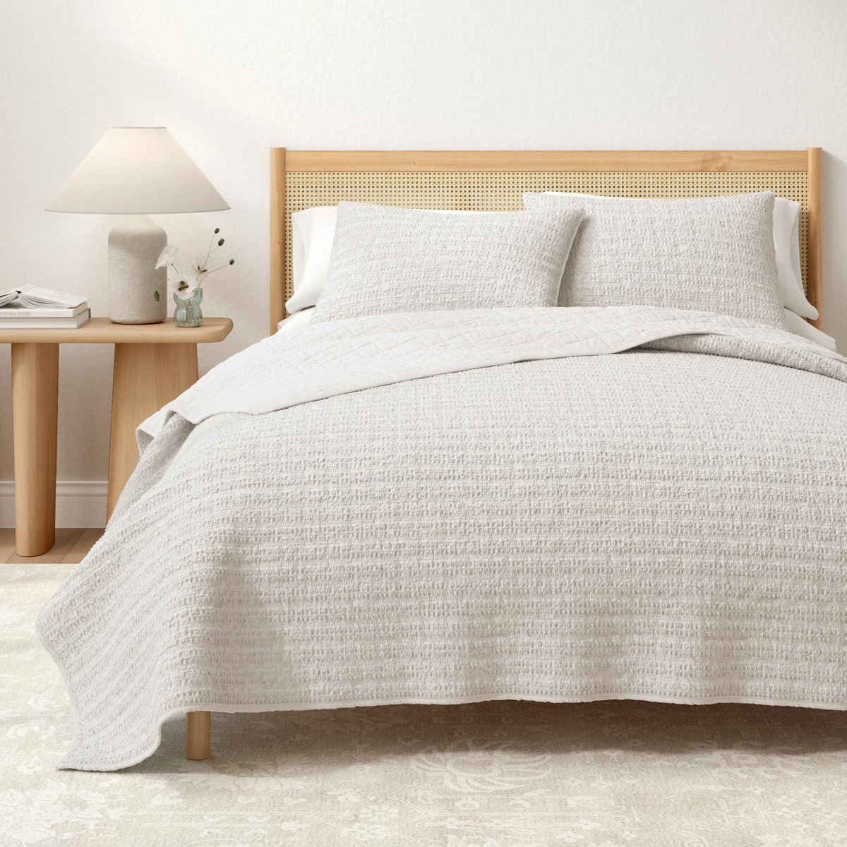 Garment-Washed Cotton Waffle Weave Quilt Set – Genevieve Collection – view 25