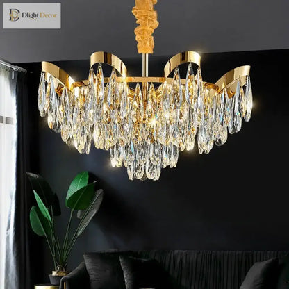 Alice LED Modern Crystal Sunflower Chandelier for Dining Room – view 3