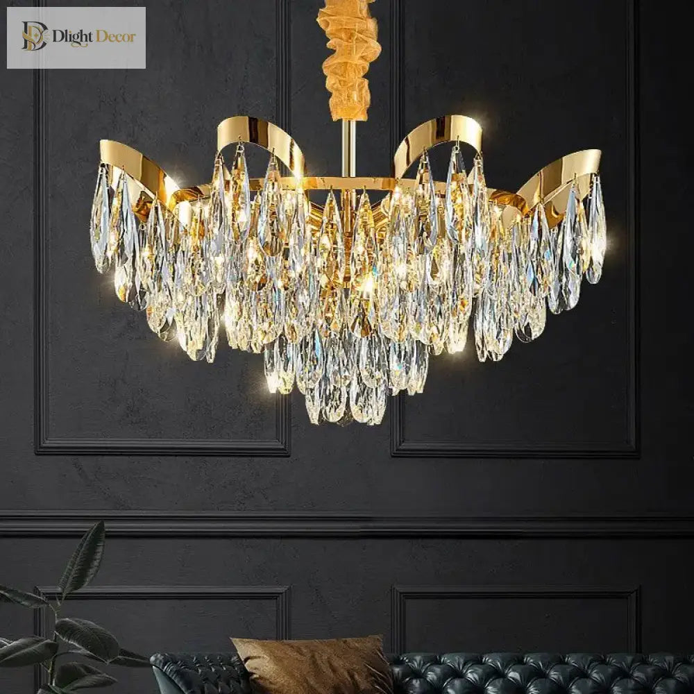 Alice LED Modern Crystal Sunflower Chandelier for Dining Room – view 5
