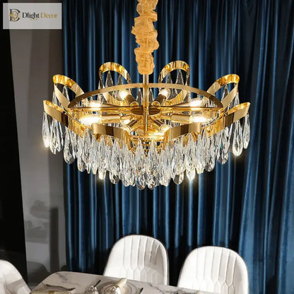 Alice LED Modern Crystal Sunflower Chandelier for Dining Room – view 4