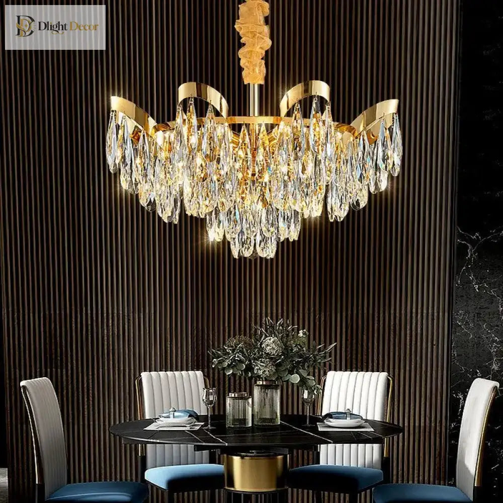 Alice LED Modern Crystal Sunflower Chandelier for Dining Room – view 2