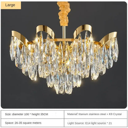 Alice LED Modern Crystal Sunflower Chandelier for Dining Room – view 9