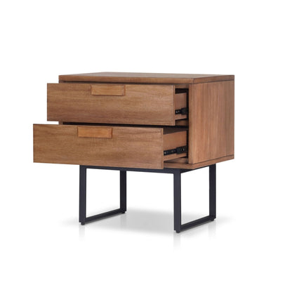 Allison 2-Drawer Nightstand in Chestnut with Soft-Close Drawers – view 4