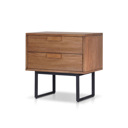 Allison 2-Drawer Nightstand in Chestnut with Soft-Close Drawers – view 3