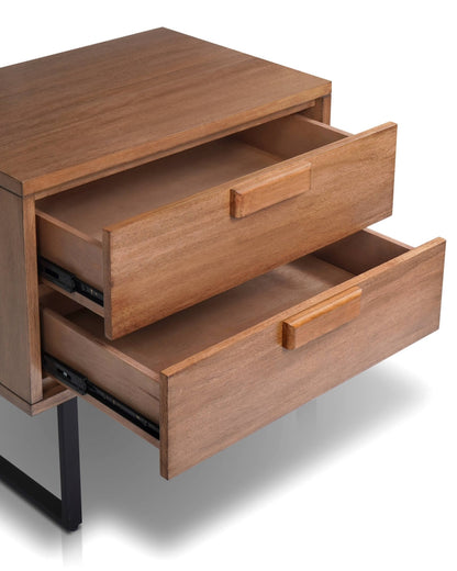 Allison 2-Drawer Nightstand in Chestnut with Soft-Close Drawers – view 5