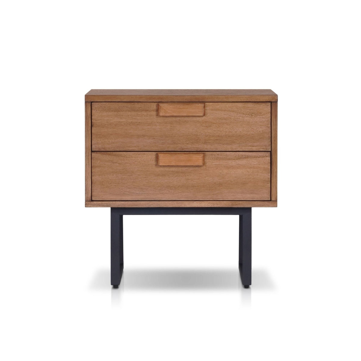 Allison 2-Drawer Nightstand in Chestnut with Soft-Close Drawers – view 2
