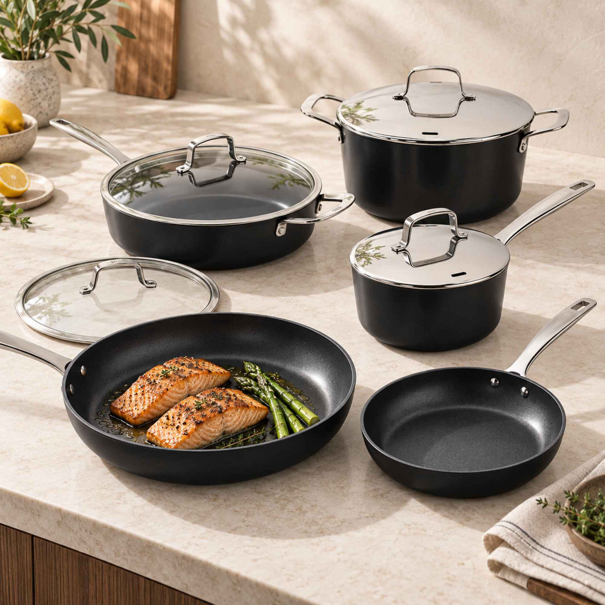 9-Piece Ceramic Nonstick Cookware Set, Lab-Tested PFAS-Free – view 2