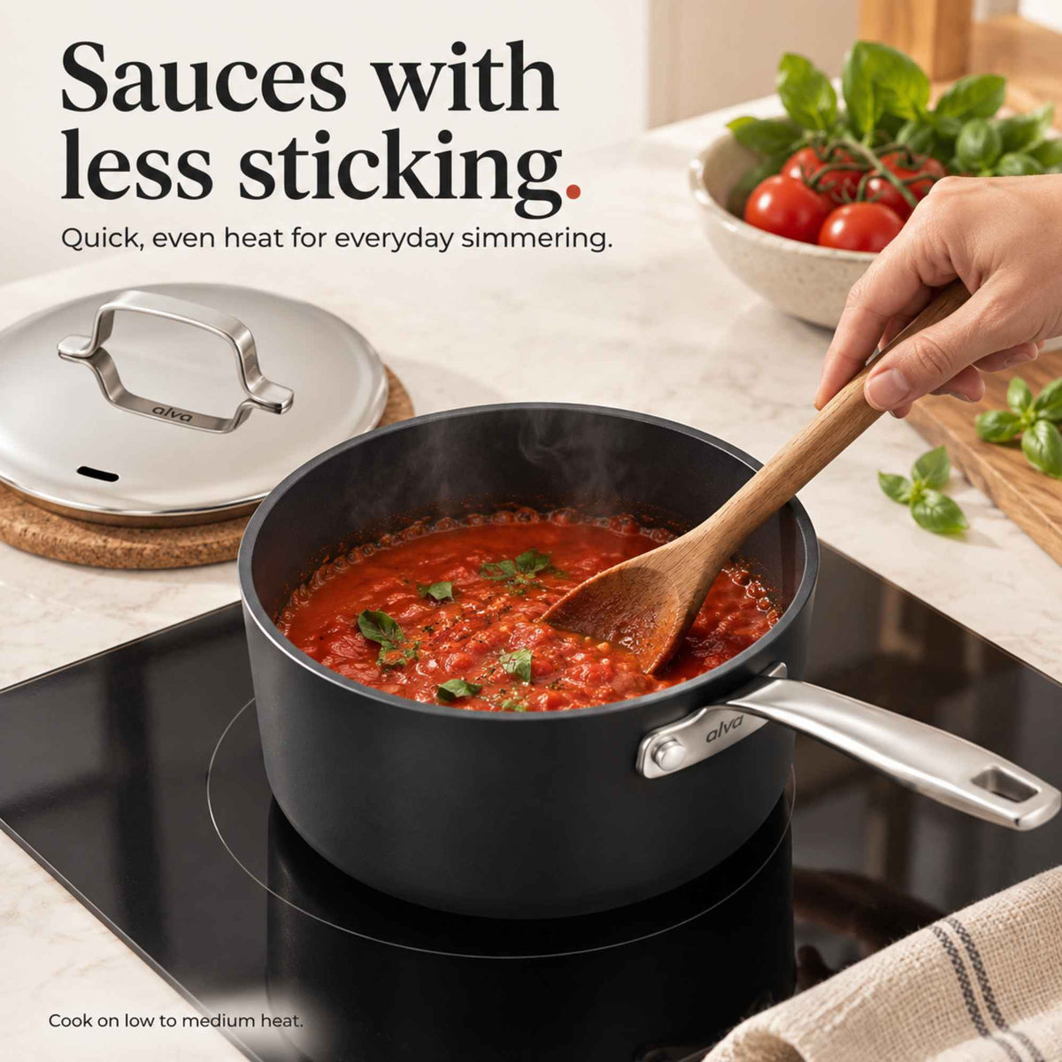 2-Quart Ceramic Nonstick Saucepan with Stainless Steel Lid – view 6