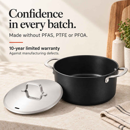 4.5-Quart Ceramic Nonstick Stock Pot with Stainless Steel Lid – view 3