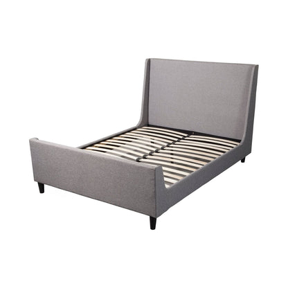 Amber Upholstered Bed in Grey Linen with Full Slat Support – view 5