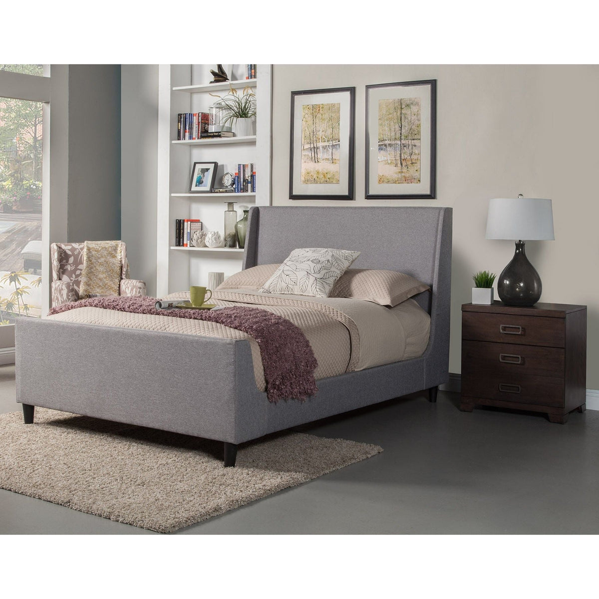 Grey Linen Amber Bed: Contemporary Comfort for the Modern Home