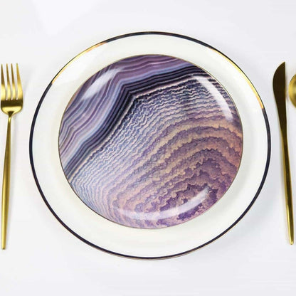 Le Sofra Narrow Gold Rim Fine Bone China Dinner Plates, Set of 4 – view 4