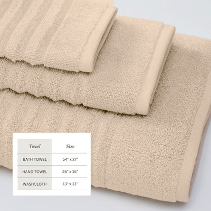 Karina Collection Luxury Combed Cotton Ribbed Bath Towel Set – view 28