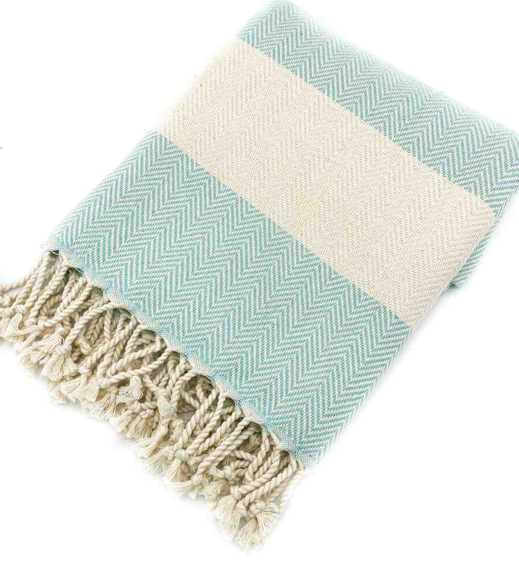Herringbone Turkish Cotton Towel, Oversized 38 x 72 Inch Bath and Beach – view 8