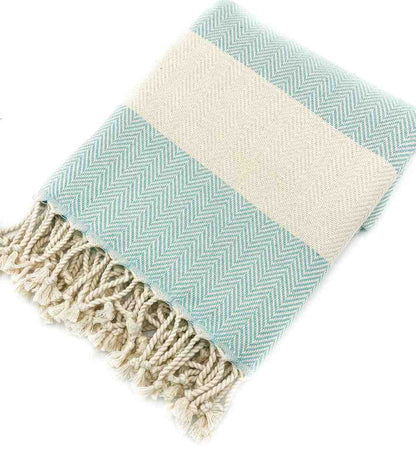 Herringbone Turkish Cotton Towel, Oversized 38 x 72 Inch Bath and Beach – view 8