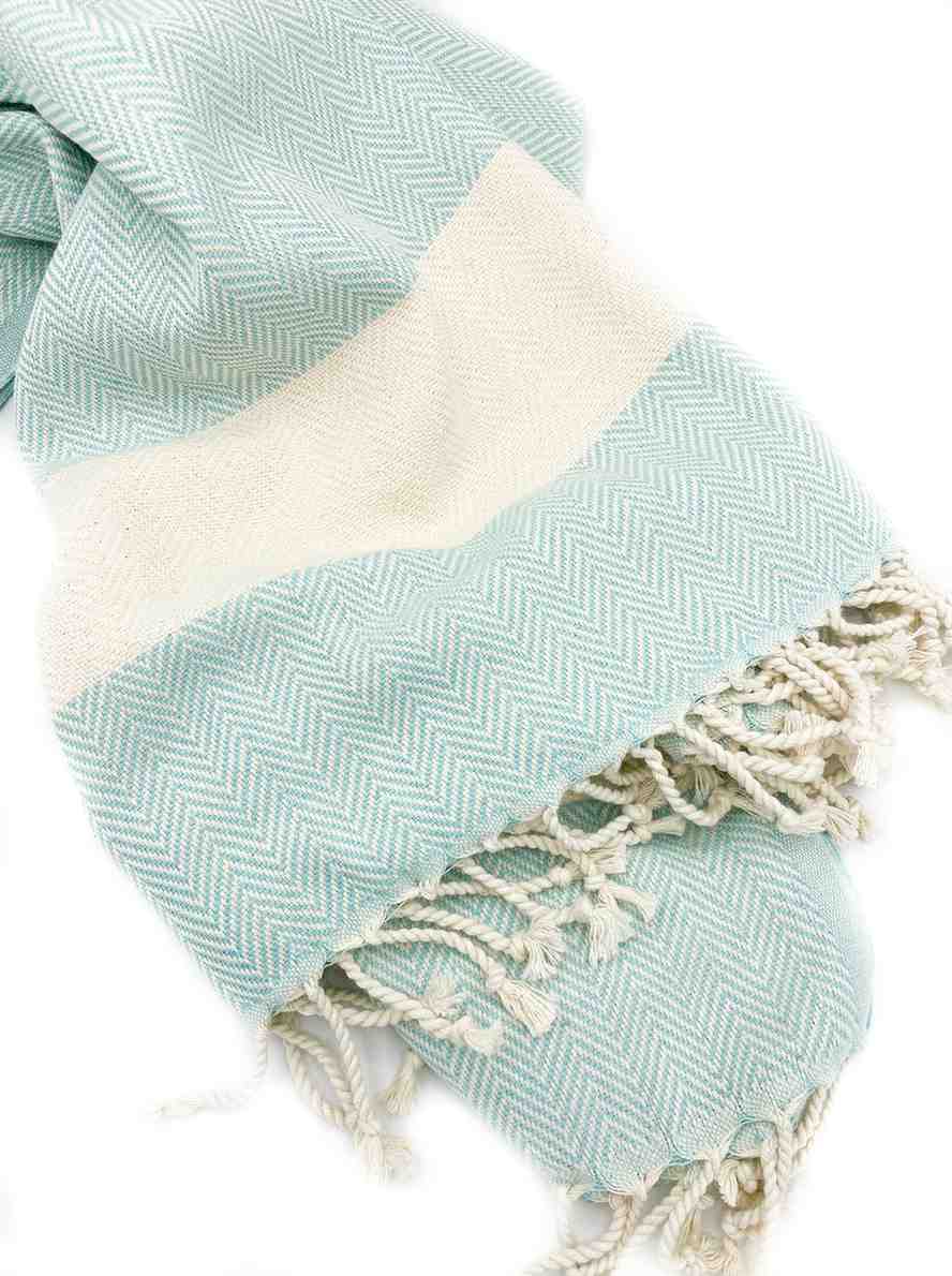 Herringbone Turkish Cotton Towel, Oversized 38 x 72 Inch Bath and Beach – view 9